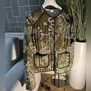 Olive Patterned Women's Jacket